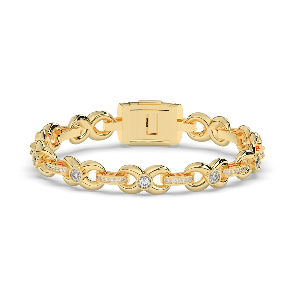 CLASSIC LINK DIAMOND GOLD BRACELET
