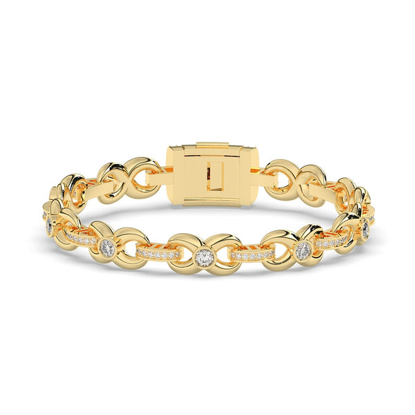 CLASSIC LINK DIAMOND GOLD BRACELET