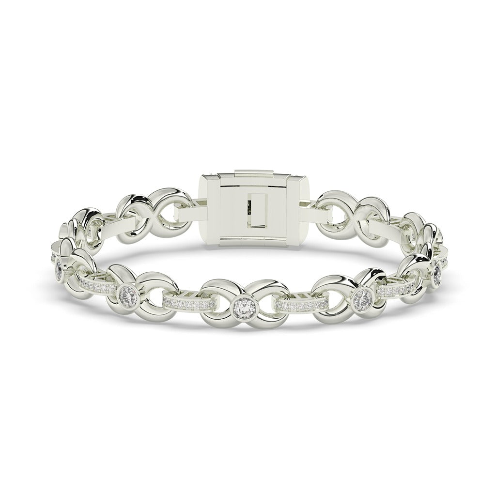 CLASSIC LINK DIAMOND GOLD BRACELET