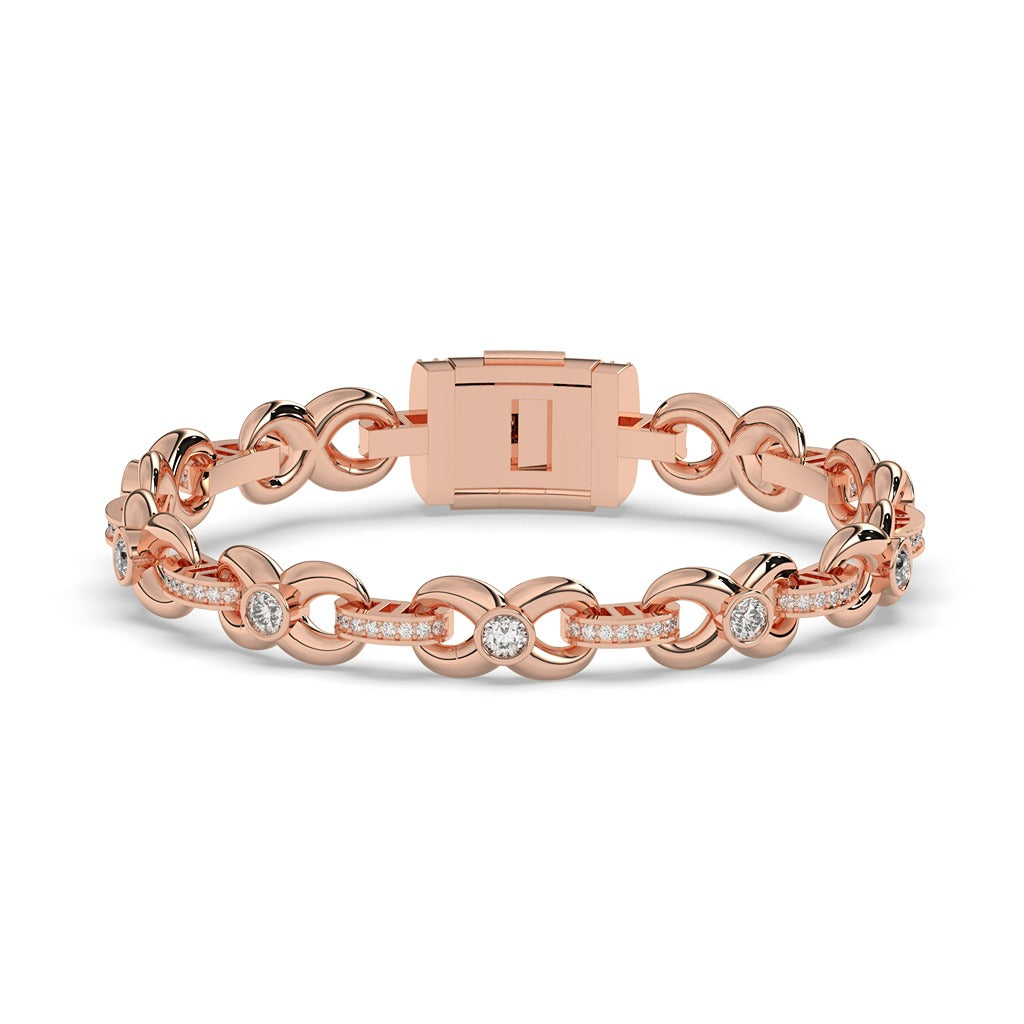 CLASSIC LINK DIAMOND GOLD BRACELET