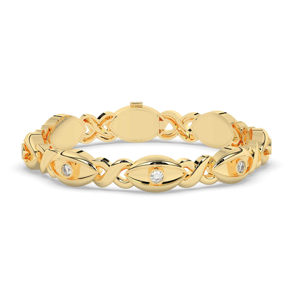 ELEGANT GOLDEN TWIST LINK BRACELET