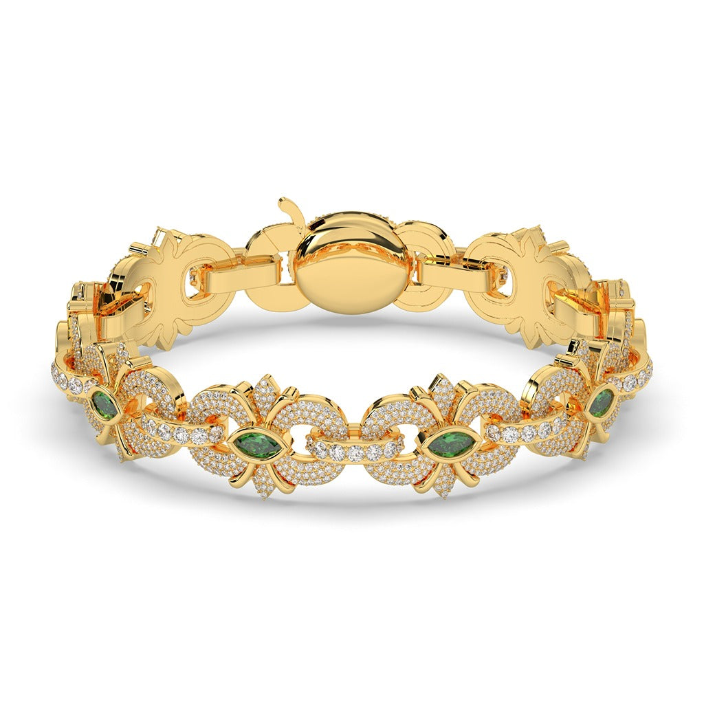 ROYAL GREEN MARQUISE LINK BRACELET