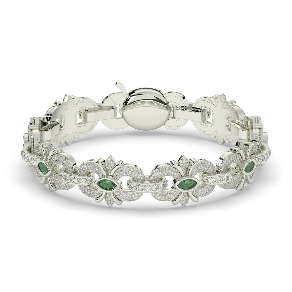ROYAL GREEN MARQUISE LINK BRACELET