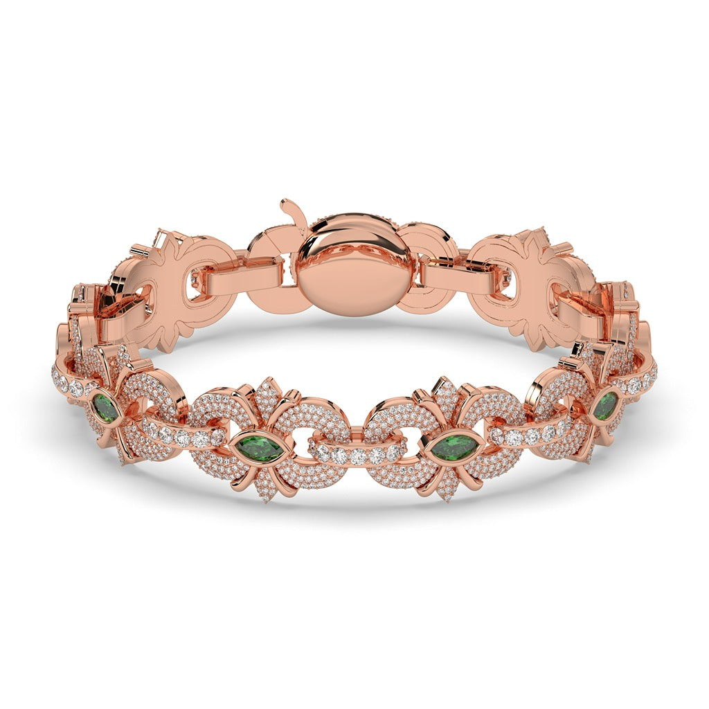 ROYAL GREEN MARQUISE LINK BRACELET