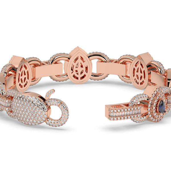 TEARDROP SAPPHIRE DIAMOND LINK BRACELET