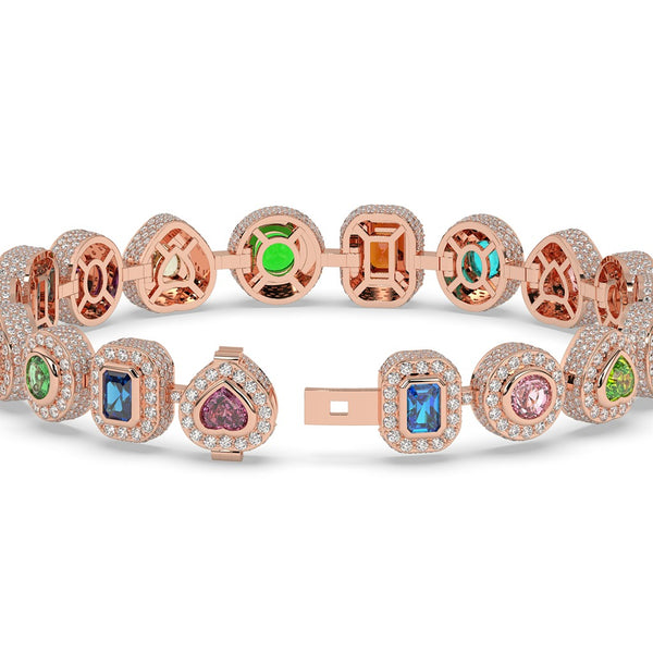 RAINBOW GEMS DIAMOND GOLD BRACELET