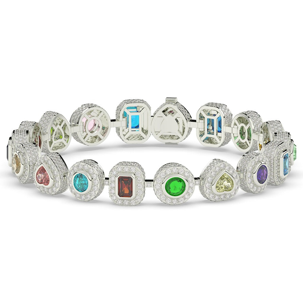 RAINBOW GEMS DIAMOND GOLD BRACELET