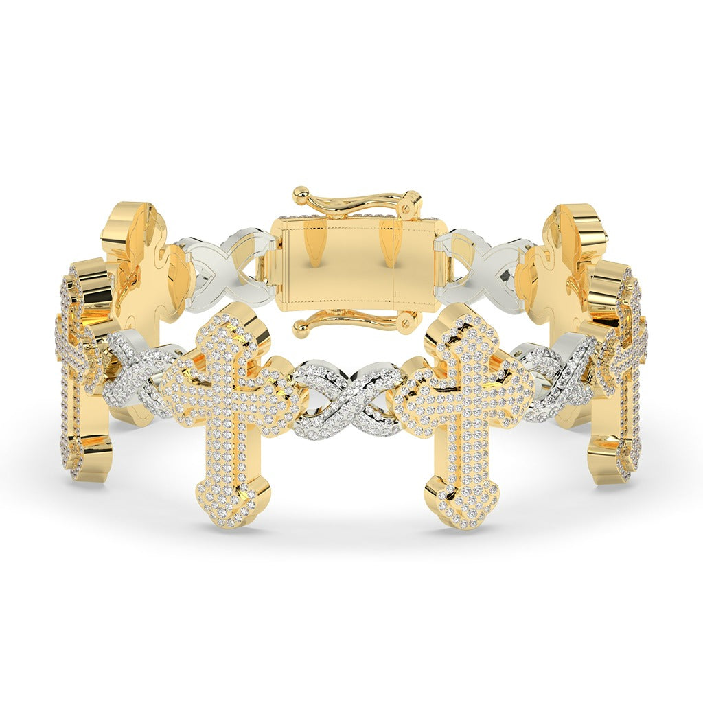 DIVINE CROSS DIAMOND LINK BRACELET