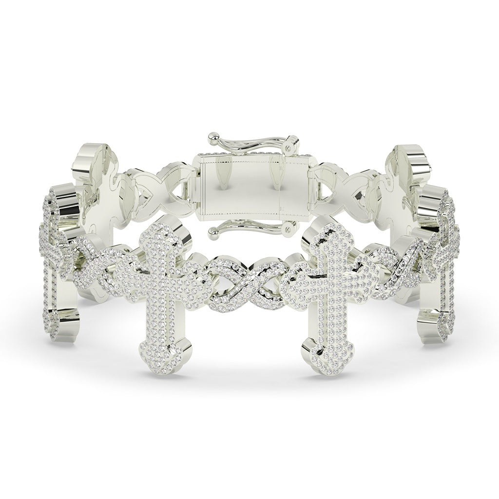 DIVINE CROSS DIAMOND LINK BRACELET