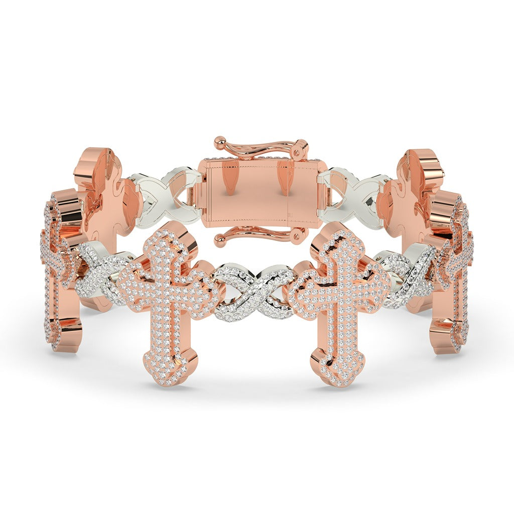 DIVINE CROSS DIAMOND LINK BRACELET