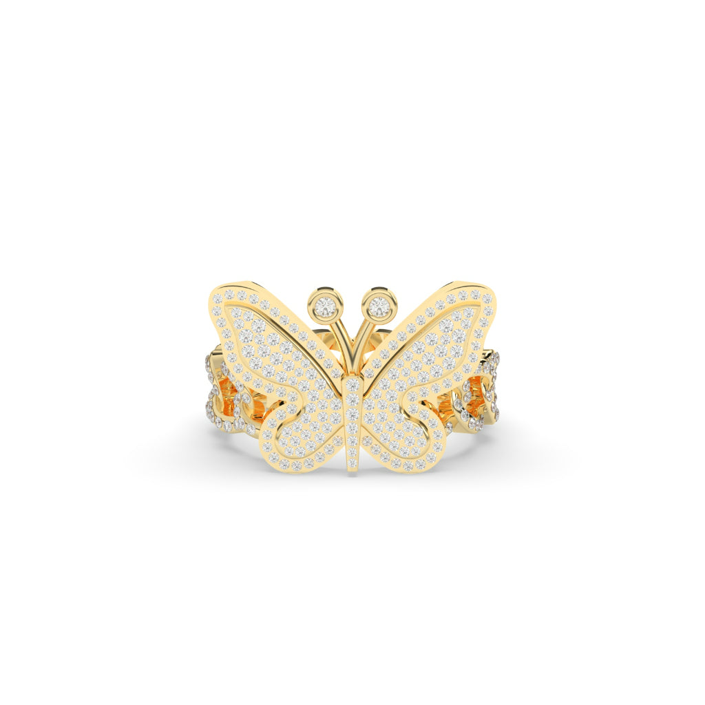 ROSE GOLD BUTTERFLY DIAMOND RING