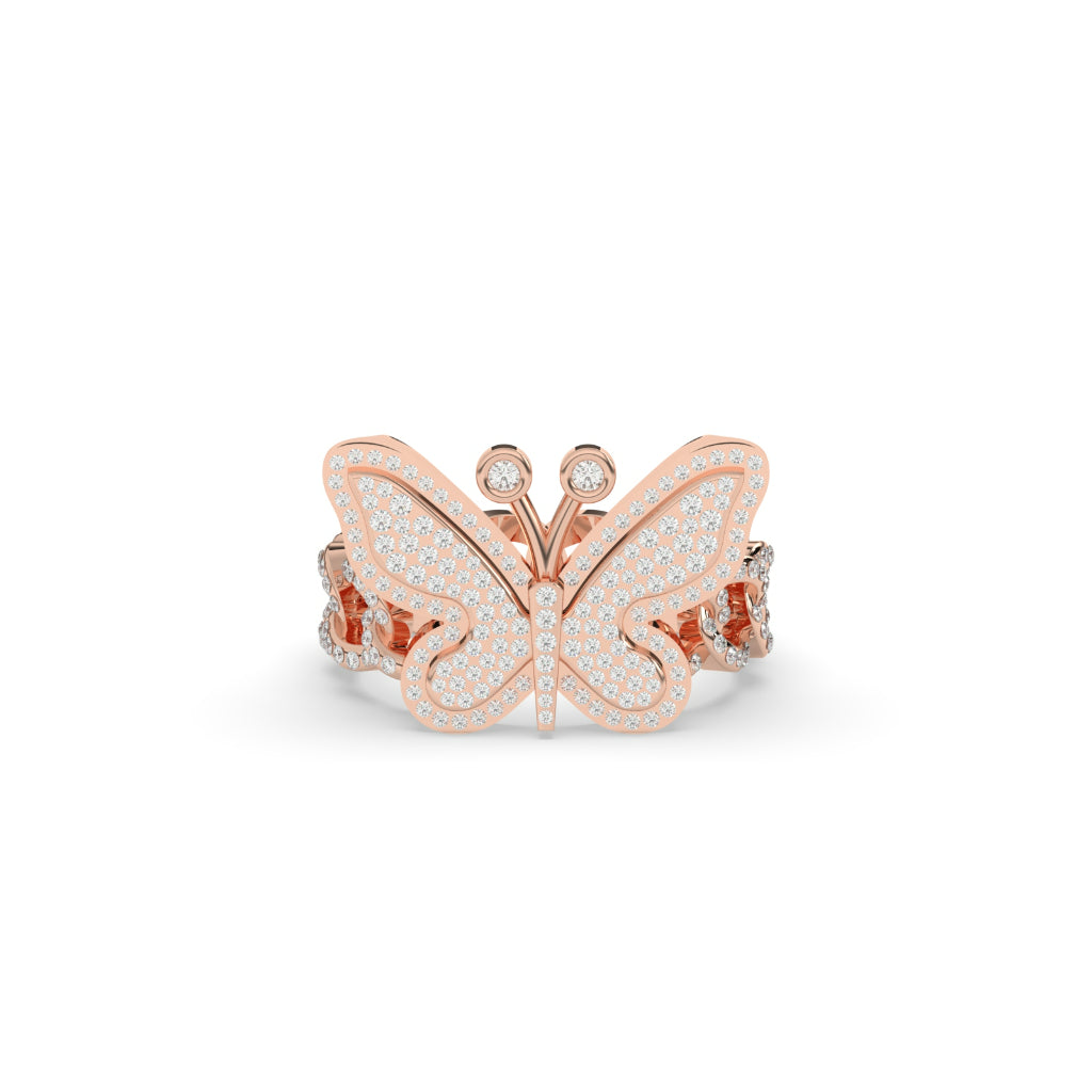 ROSE GOLD BUTTERFLY DIAMOND RING