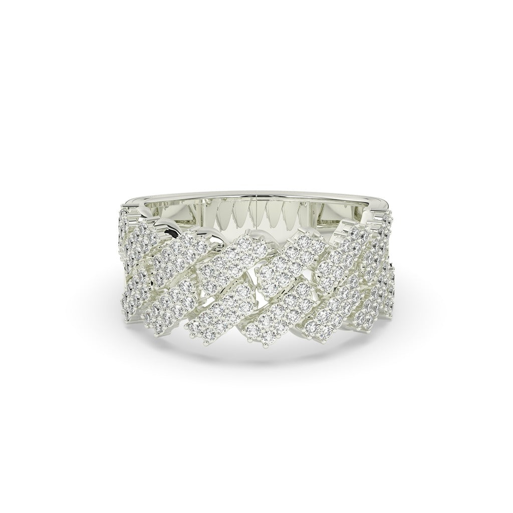 CROSS LINKED DIAMOND GOLD RING