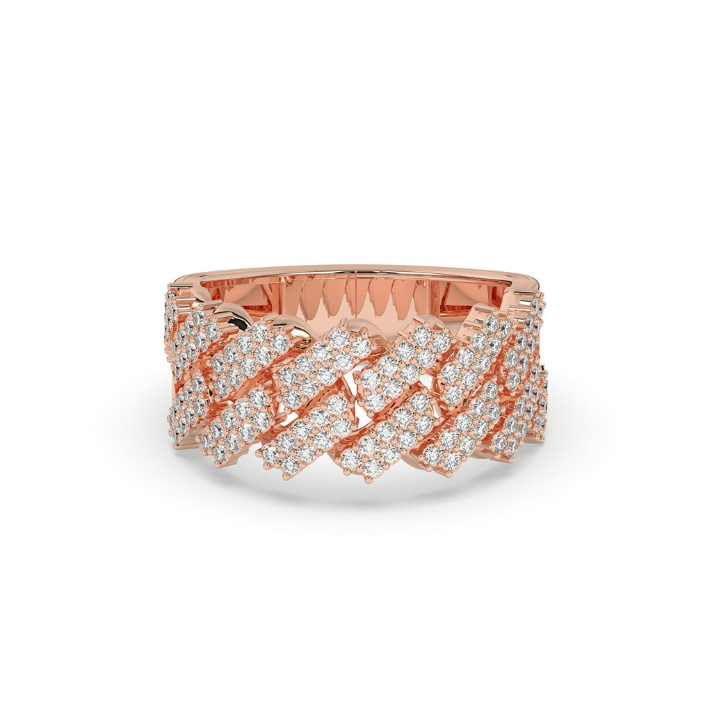 CROSS LINKED DIAMOND GOLD RING