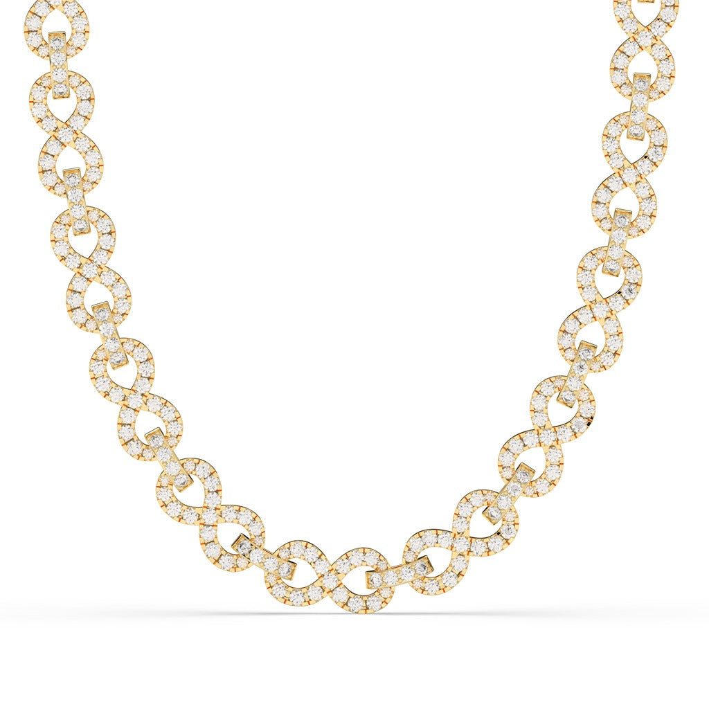 DIAMOND INFINITY LINK GOLD NECKLACE