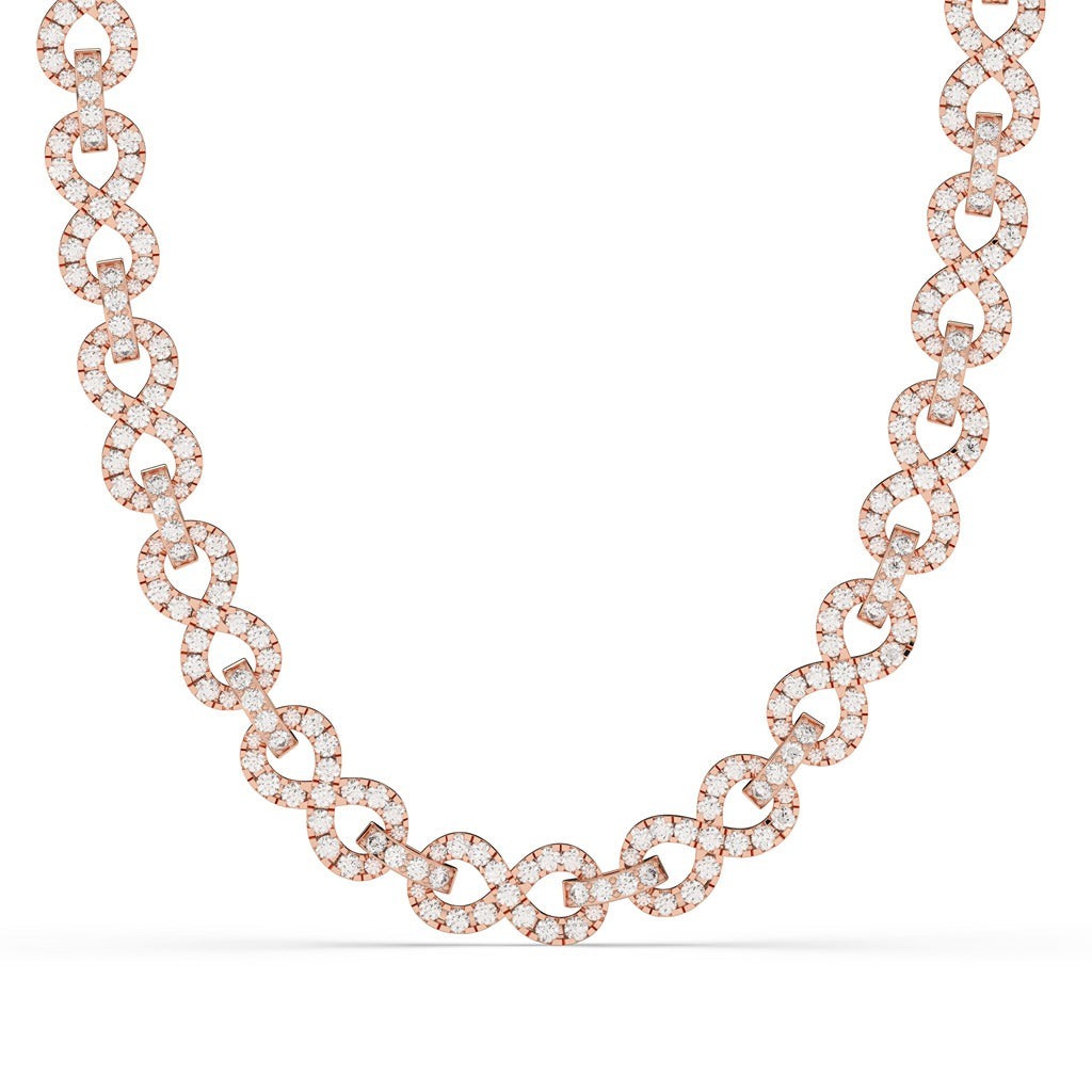 DIAMOND INFINITY LINK GOLD NECKLACE