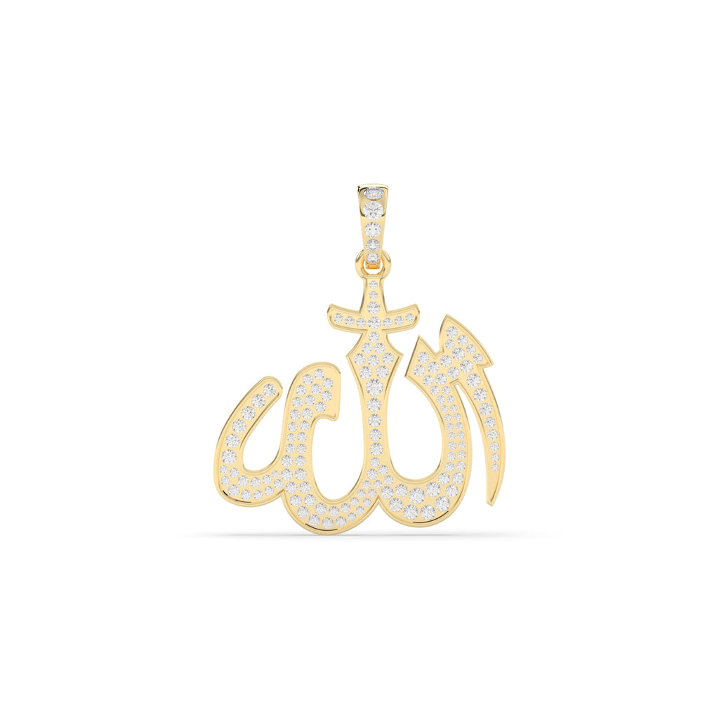 GOLD ALLAH DIAMOND SCRIPT PENDANT