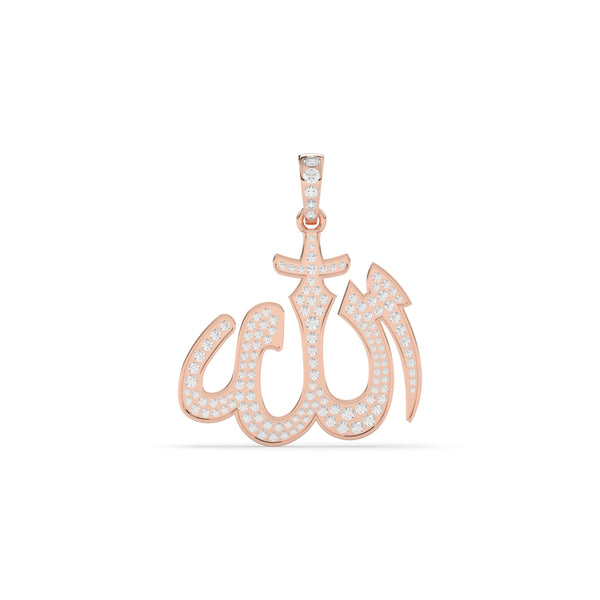 GOLD ALLAH DIAMOND SCRIPT PENDANT
