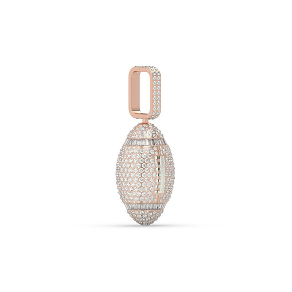 DIAMOND ENCRUSTED GOLD FOOTBALL PENDANT