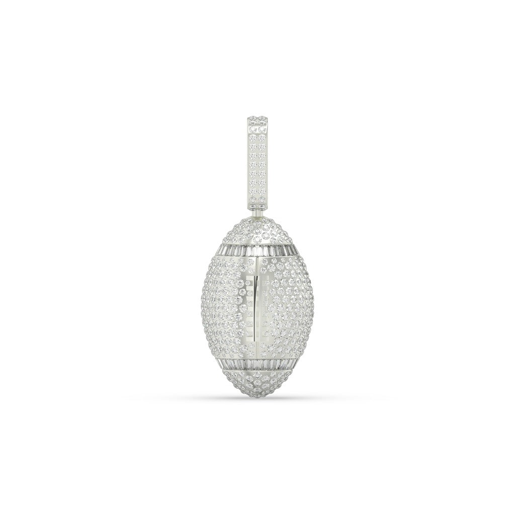 DIAMOND ENCRUSTED GOLD FOOTBALL PENDANT