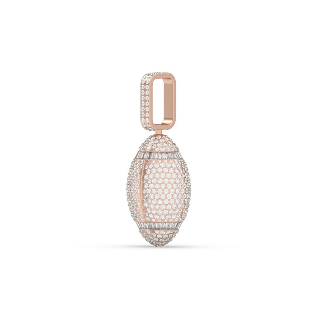 DIAMOND ENCRUSTED GOLD FOOTBALL PENDANT