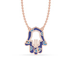 ROUND DIAMOND HAMSA ICED OUT HIP HOP PENDANT