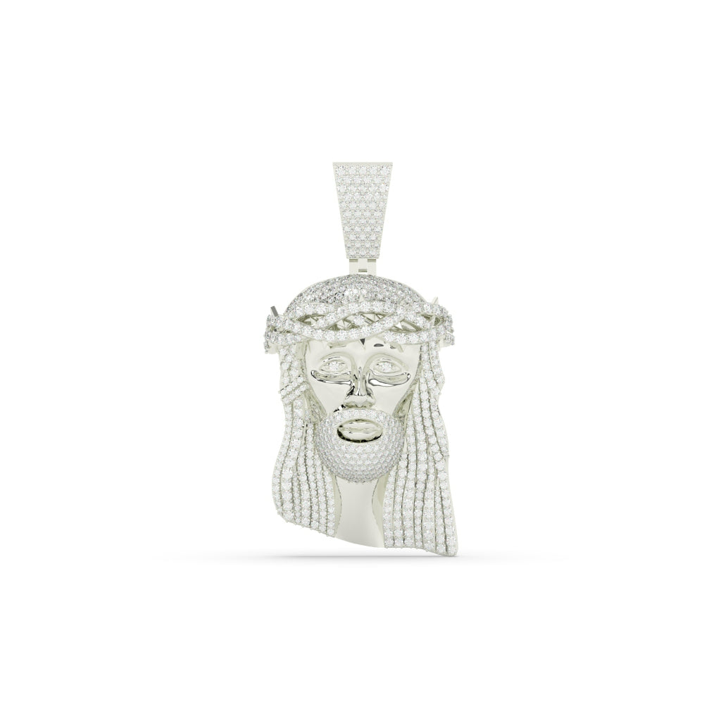ROUND DIAMOND ICED OUT JESUS HIP HOP PENDANT