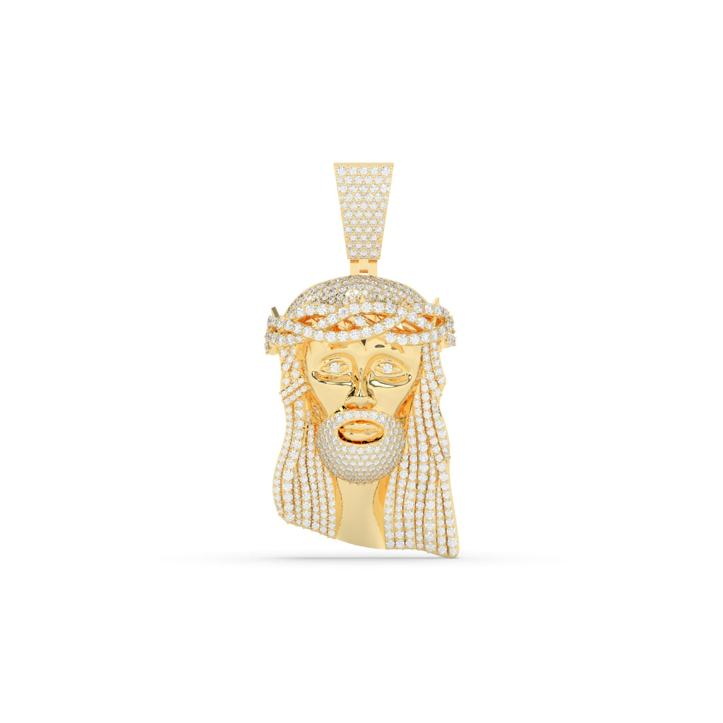 ROUND DIAMOND ICED OUT JESUS HIP HOP PENDANT
