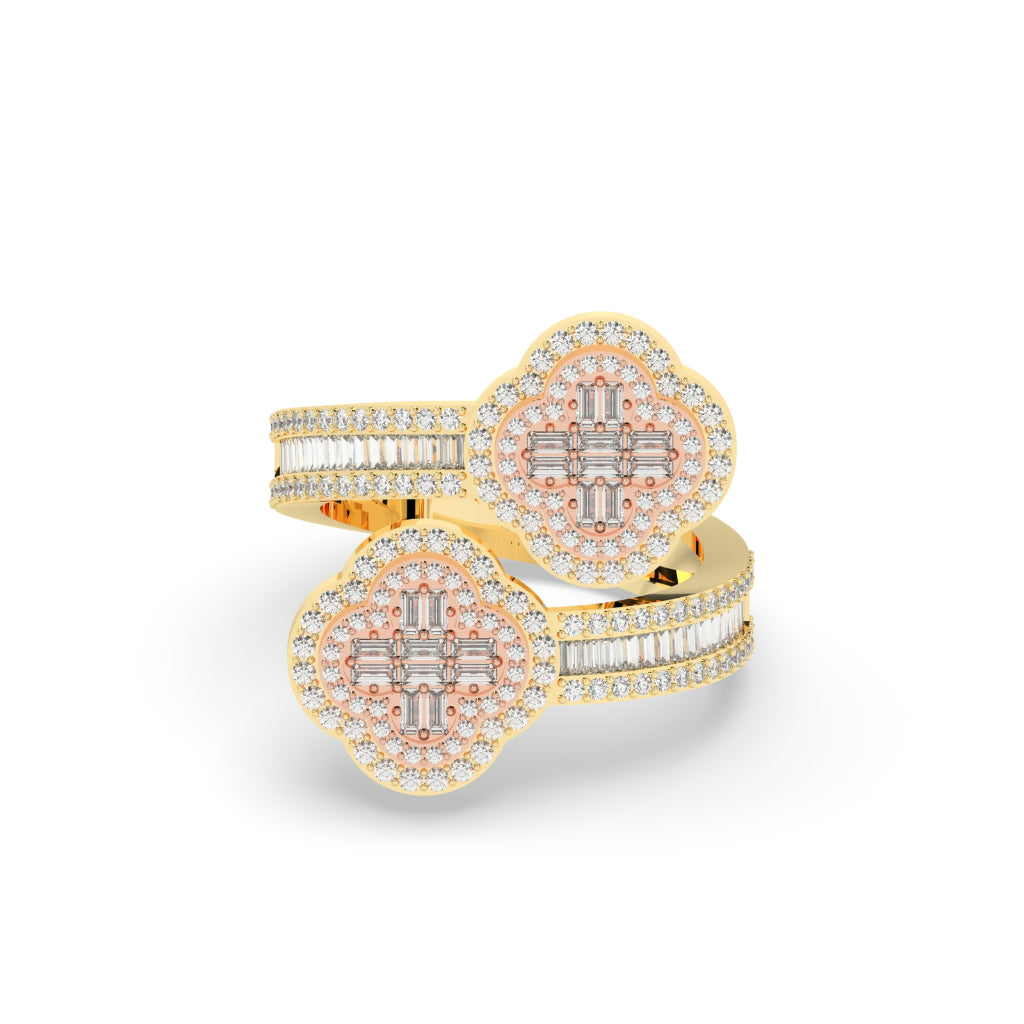 DUAL BLOOM DIAMOND STATEMENT RING