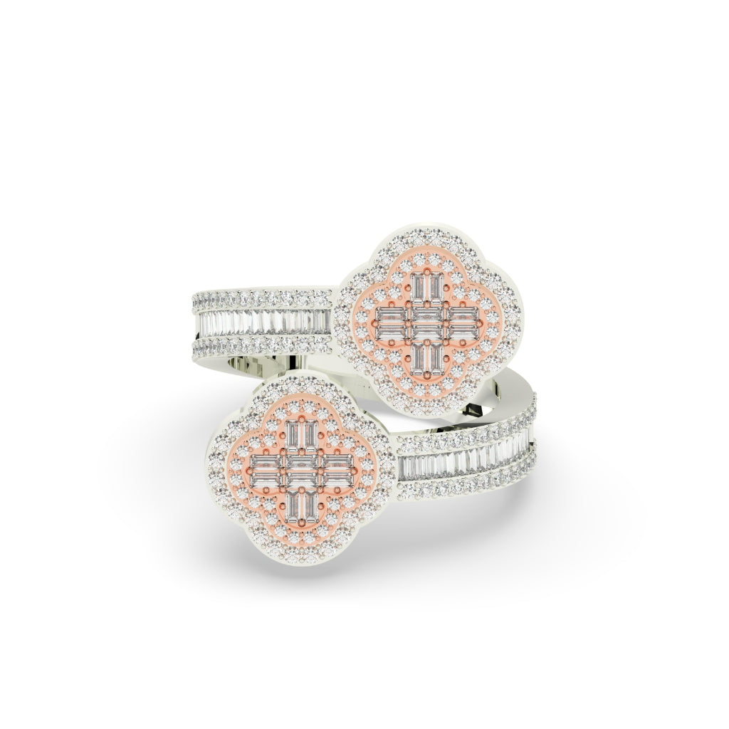 DUAL BLOOM DIAMOND STATEMENT RING