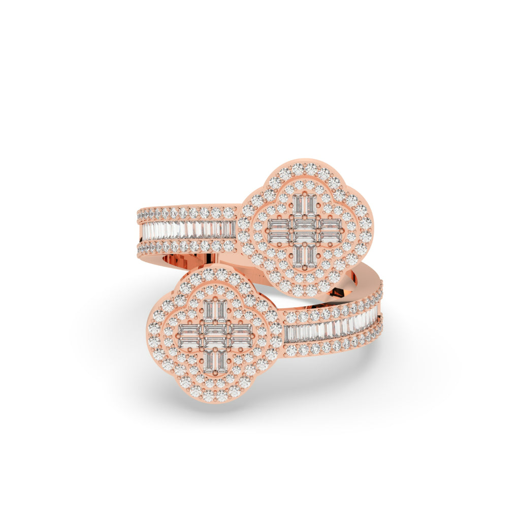 DUAL BLOOM DIAMOND STATEMENT RING
