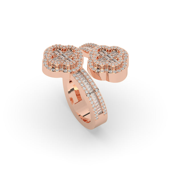 DUAL BLOOM DIAMOND STATEMENT RING