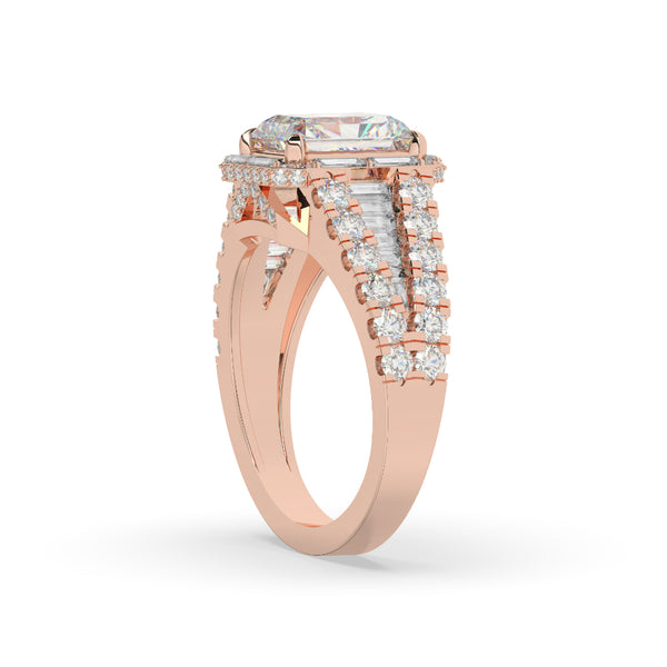 LUXURY ASSCHER DIAMOND SPLIT RING