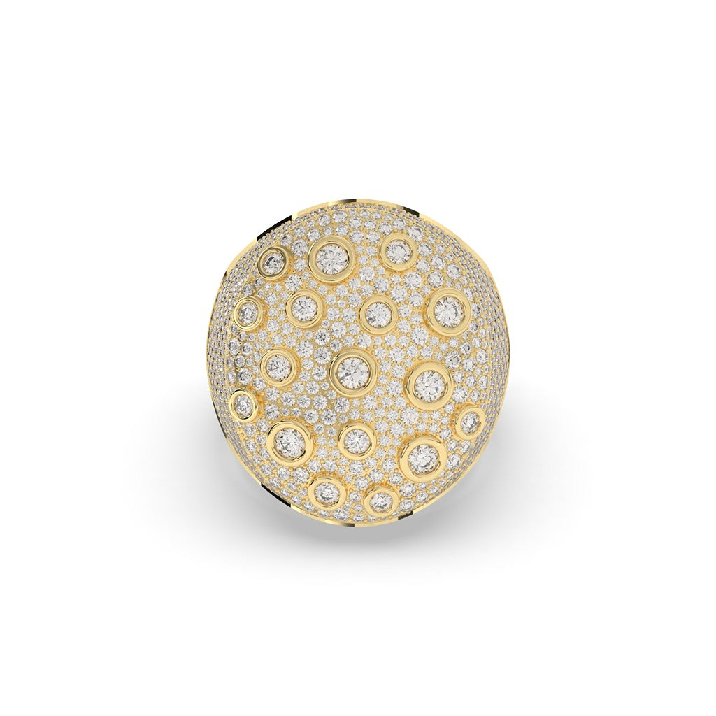 LUNAR GOLD DIAMOND STATEMENT RING