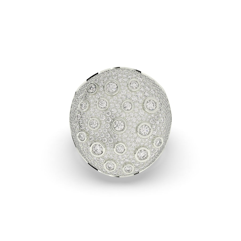 LUNAR GOLD DIAMOND STATEMENT RING