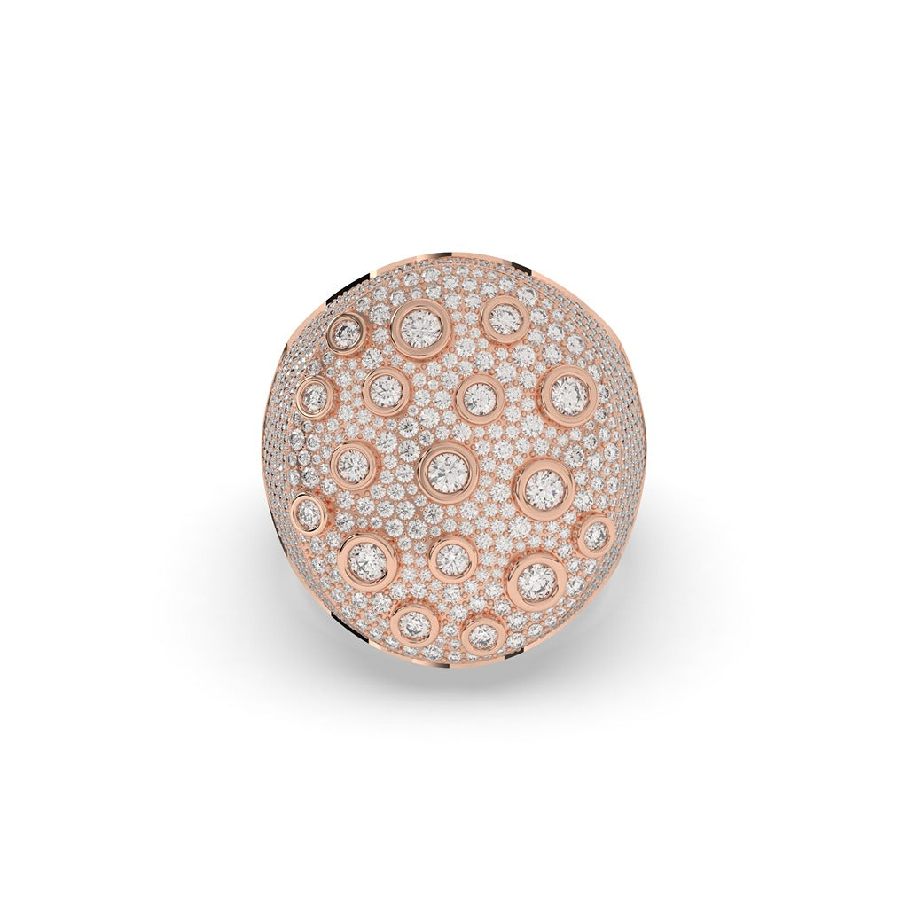 LUNAR GOLD DIAMOND STATEMENT RING