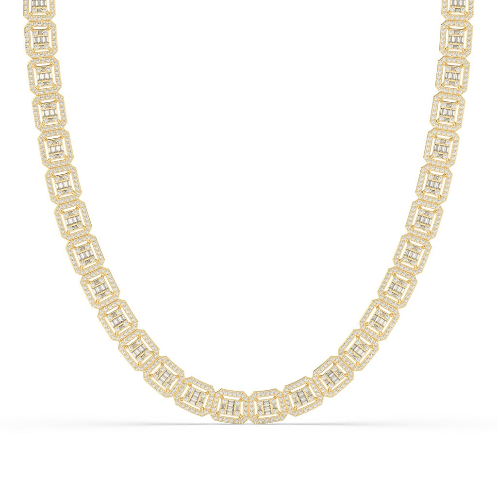 REGAL SQUARE CUT DIAMOND NECKLACE