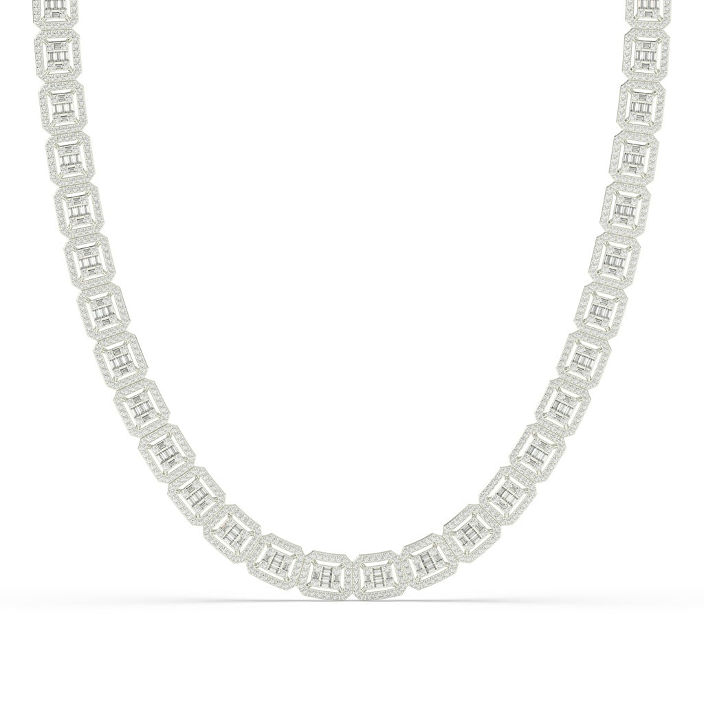 REGAL SQUARE CUT DIAMOND NECKLACE