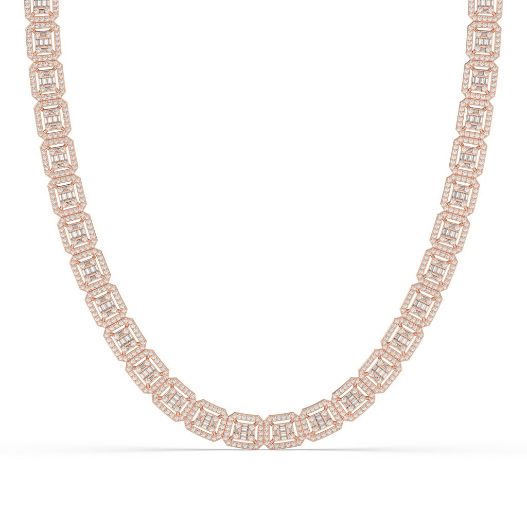 REGAL SQUARE CUT DIAMOND NECKLACE