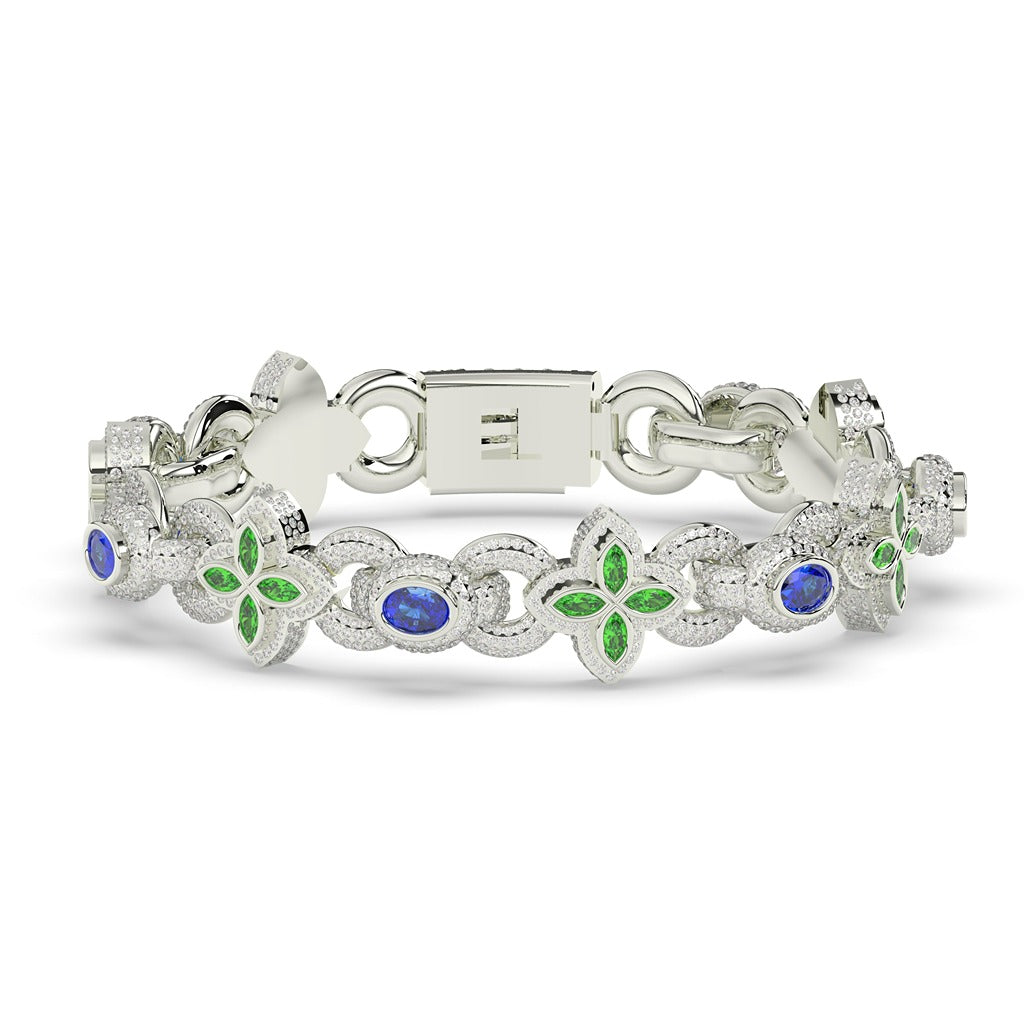OVAL, MARQUISE AND ROUND DIAMOND ICED OUT HIP HOP BRACELET