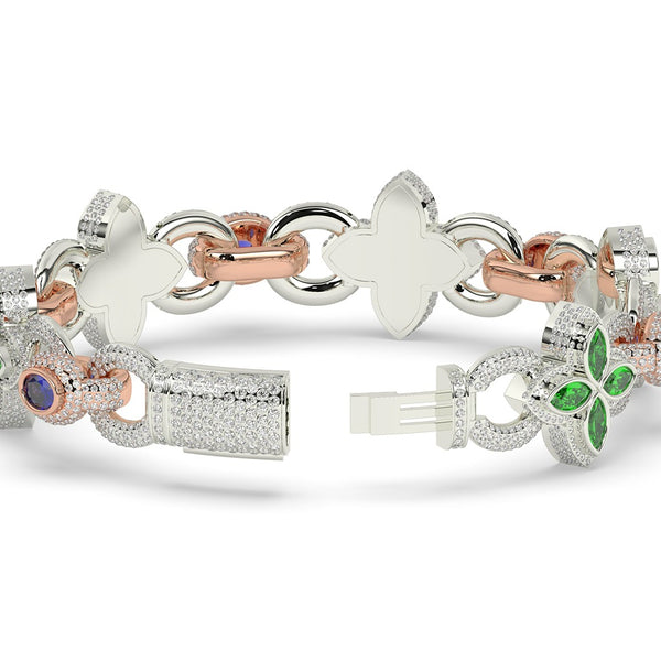 EMERALD BLOOM DIAMOND CHARM BRACELET