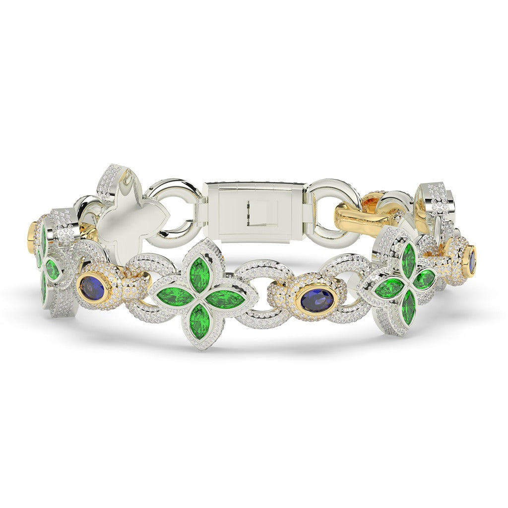 EMERALD BLOOM DIAMOND CHARM BRACELET