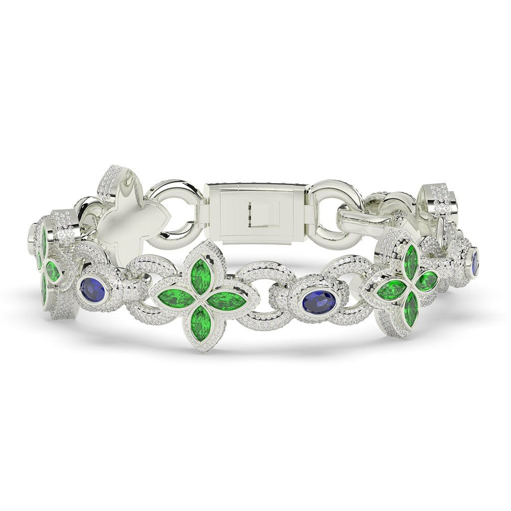 EMERALD BLOOM DIAMOND CHARM BRACELET