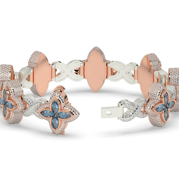 BLUE PETAL SPARKLE CHARM BRACELET