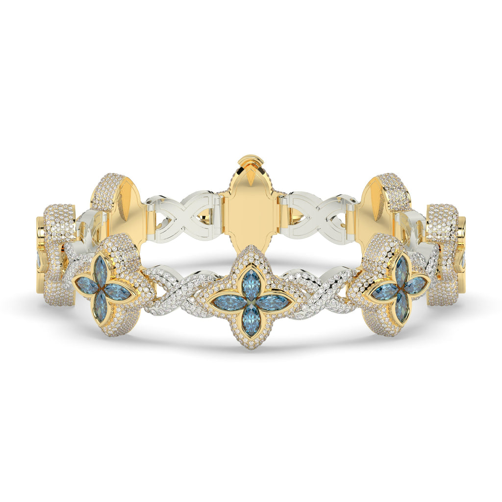 BLUE PETAL SPARKLE CHARM BRACELET