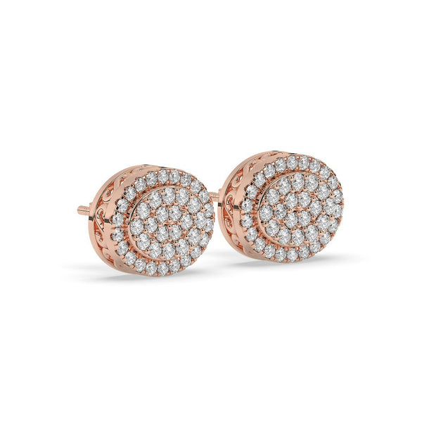 OVAL DOUBLE HALO STUD EARRINGS