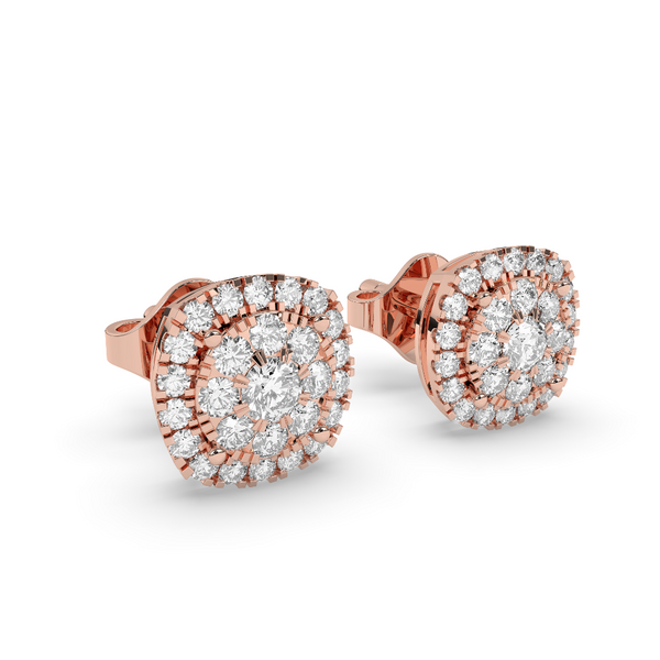 ROYAL FLORAL DIAMOND STUD EARRINGS