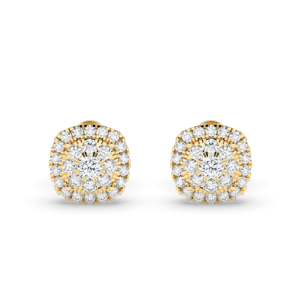 ROYAL FLORAL DIAMOND STUD EARRINGS