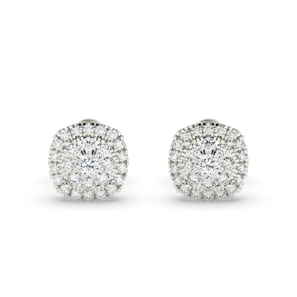 ROYAL FLORAL DIAMOND STUD EARRINGS