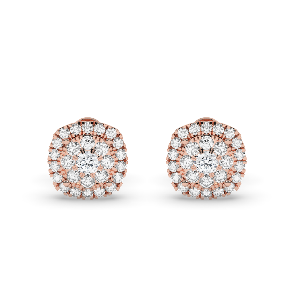 ROYAL FLORAL DIAMOND STUD EARRINGS
